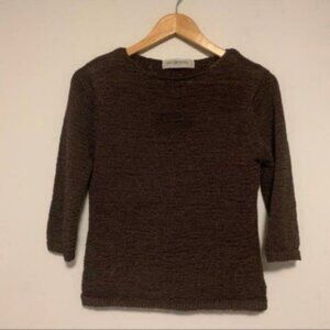 Contemporain brown stretchable sweater top knit size women Size Small